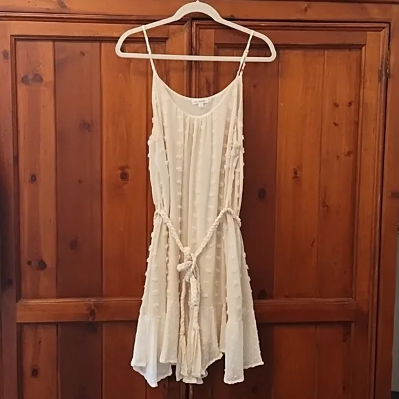 Blu Pepper | Dresses | Blu Pepper Chenille Polka Dot Cami Dress Cream Size  L | Poshmark